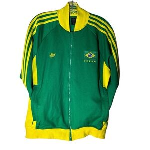 Adidas Green and Yellow Bomber Jacket with Brazilian Flair